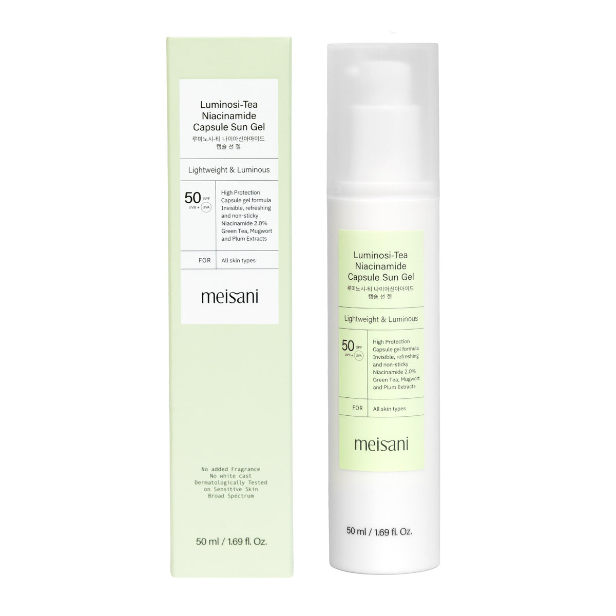 Meisani Luminosi-Tea Niacinamide Capsule Sun Gel Spf50